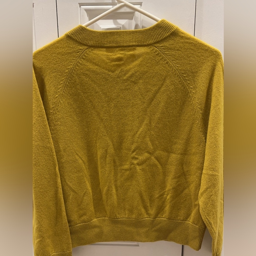 THE GREAT Mustard Cashmere Cardigan Size Small. - Picture 5 of 10
